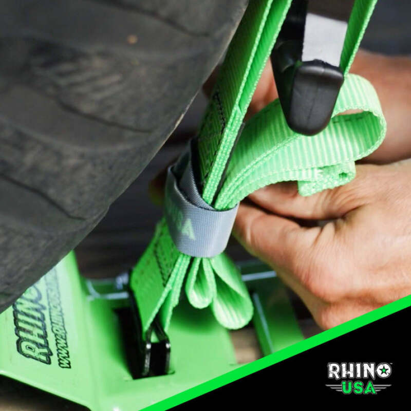 Rhino USA Utv Wheel Chock Tie-Down Kit (2-Wheel Kit) (Green) - Racecraft Industries