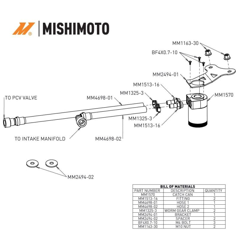 Mishimoto 2024+ Ford Mustang 2.3L EcoBoost Oil Catch Can PCV Side - Racecraft Industries