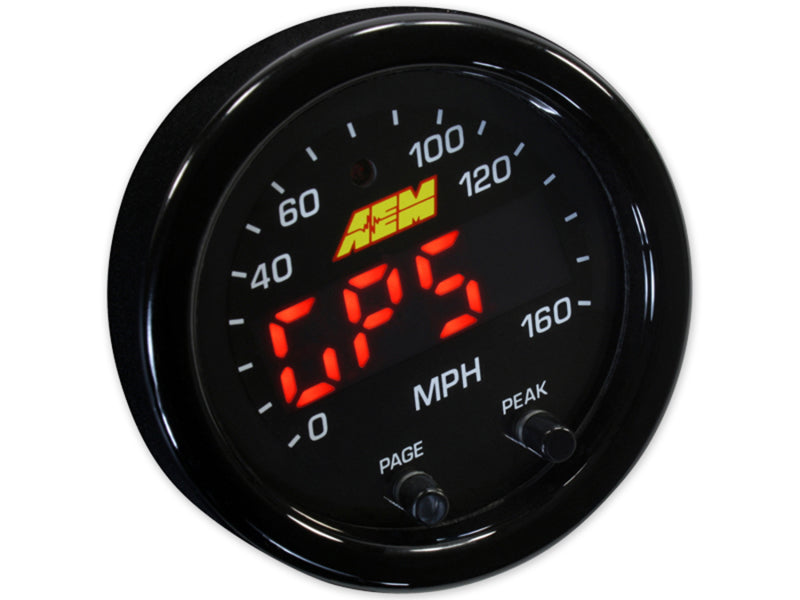 AEM X-Series 0-160 MPH Black Bezel w/ Black Face GPS Speedometer Gauge - Racecraft Industries