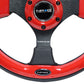 NRG Reinforced Steering Wheel (320mm) Blk w/Red Trim & 5mm 3-Spoke - Racecraft Industries
