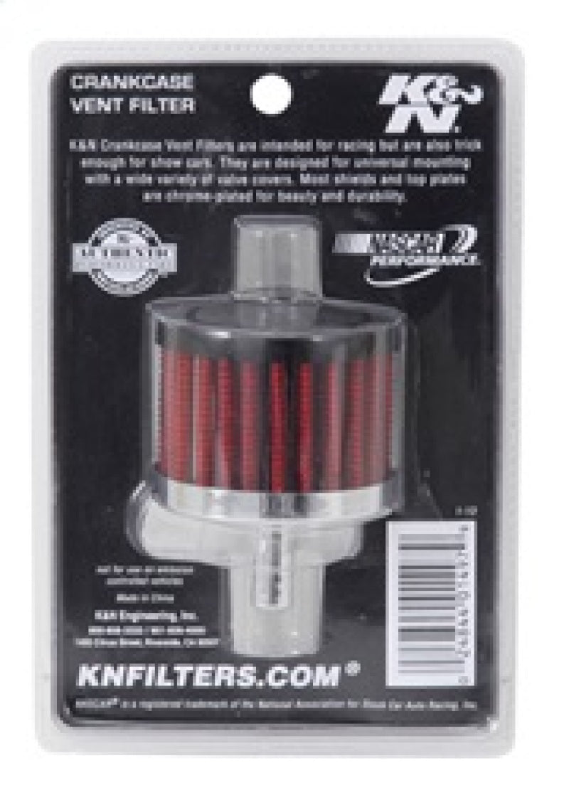 K&N Steel Base Crankcase Vent Filter 0.375in Vent OD x 2in OD x 1.5in Height - Racecraft Industries