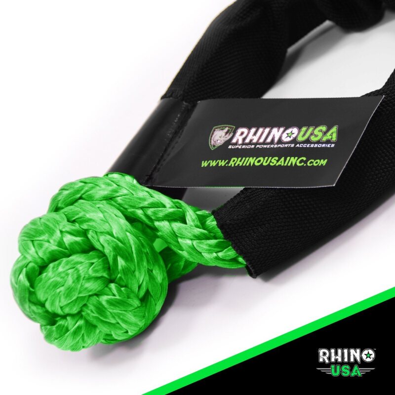 Rhino USA Synthetic Soft Shackles Green (2-Pack) - Racecraft Industries