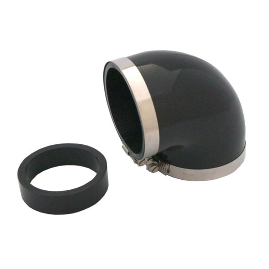 Spectre Coupler Elbow Reducer 3in. / 90 Degree w/2.5in. Insert (PVC) - Black - Racecraft Industries