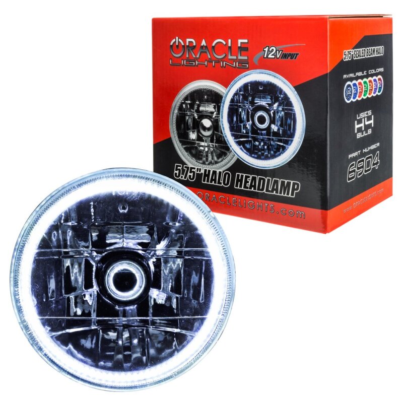 Oracle Pre-Installed Lights 5.75 IN. Sealed Beam - White Halo SEE WARRANTY - Racecraft Industries