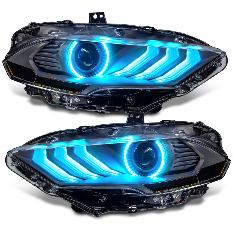 Oracle Lighting 18-23 Ford Mustang Dynamic ColorSHIFT LED Headlights - Black Series SEE WARRANTY - Racecraft Industries