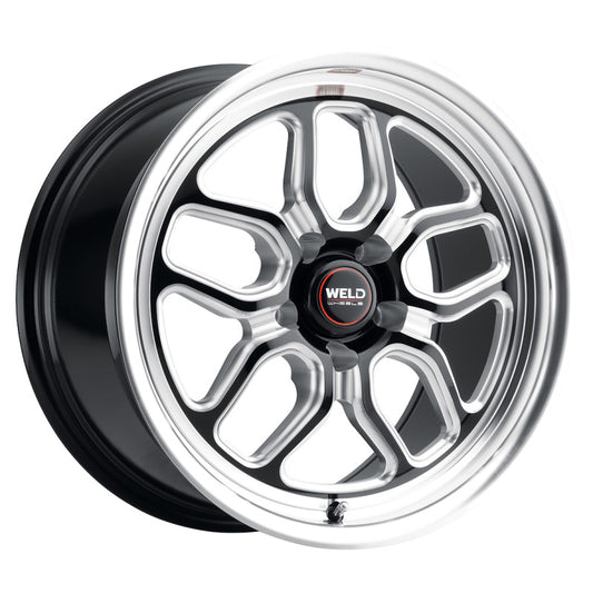 Weld S107 17X11 Laguna 5X127 ET-44 BS4.25 Gloss Black MIL Dia 78.1 - Racecraft Industries