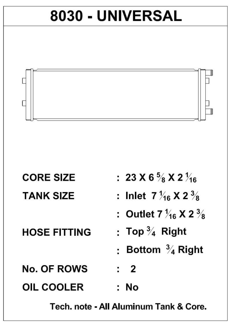 CSF Dual-Pass Universal Heat Exchanger (Cross-Flow) - Racecraft Industries