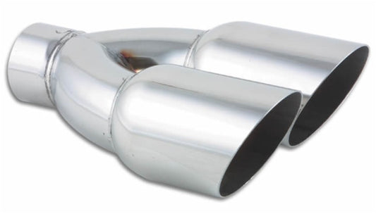 Vibrant Dual 3.5in Round SS Exhaust Tip (Single Wall Angle Cut) - Racecraft Industries