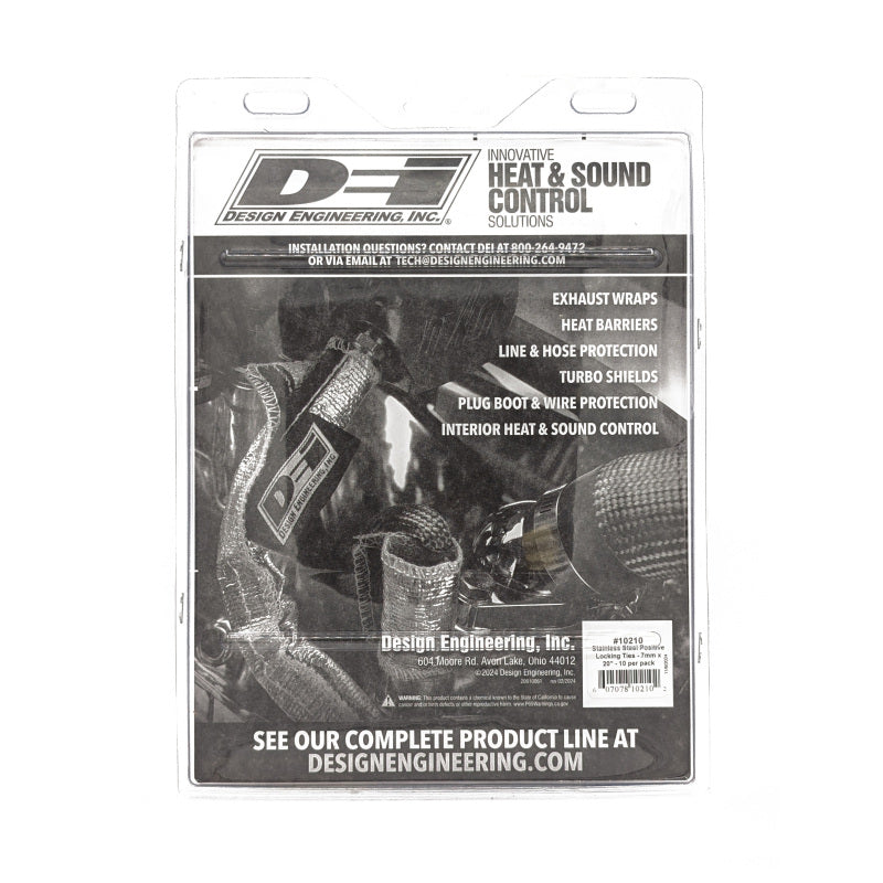 DEI Stainless Steel Positive Locking Tie 1/4in (7mm) x 20in - 10 per pack - Racecraft Industries