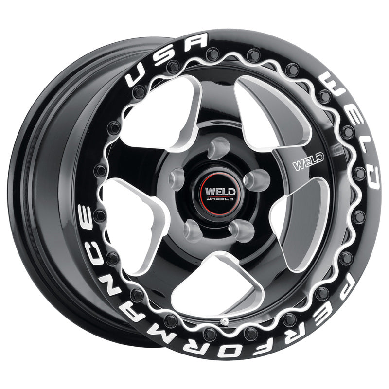 Weld S904 15x10 Ventura Beadlock 5x114.3 ET51 BS7.50 Gloss BLK MIL DIA 78.1 - Racecraft Industries