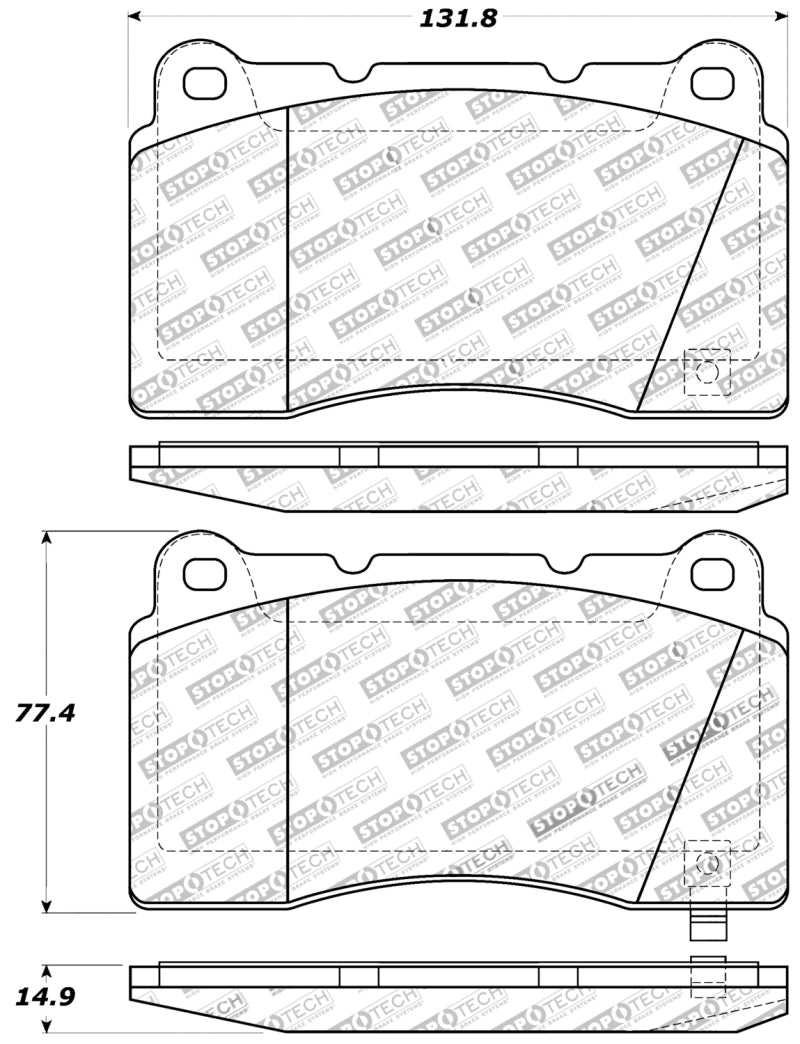 StopTech Performance 04-07 STi / 03-06 Evo / 08-10 Evo / 10+ Camaro Front Brake Pads - Racecraft Industries