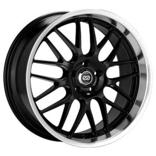 Enkei Lusso 18x8 40mm Offset 5x114.3 Bolt Pattern 72.6 Bore Black w/ Machined Lip Wheel - Racecraft Industries