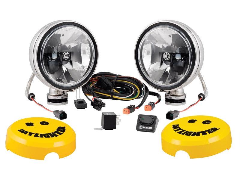 KC HiLiTES 6in. Daylighter Gravity G6 LED Lights 20w Spot Beam (Pair Pack System) - Black SS - Racecraft Industries