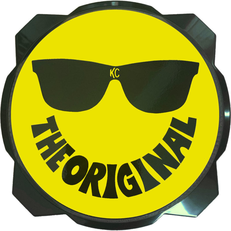 KC HiLiTES 6in. Hard Cover for Gravity Pro6 LED Lights (Single) - Smiley Face- Yellow/Black KC Logo - Racecraft Industries