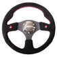 NRG Reinforced Steering Wheel (320mm) Blk Suede w/Dual Buttons - Racecraft Industries