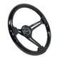 NRG Reinforced Steering Wheel (350mm / 3in. Deep) Blk Wood w/Blk Matte Spoke/Black Center Mark - Racecraft Industries