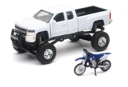 New Ray Toys Chevrolet Silverado with Yamaha Dirt Bike/ Scale - 1:32 - Racecraft Industries