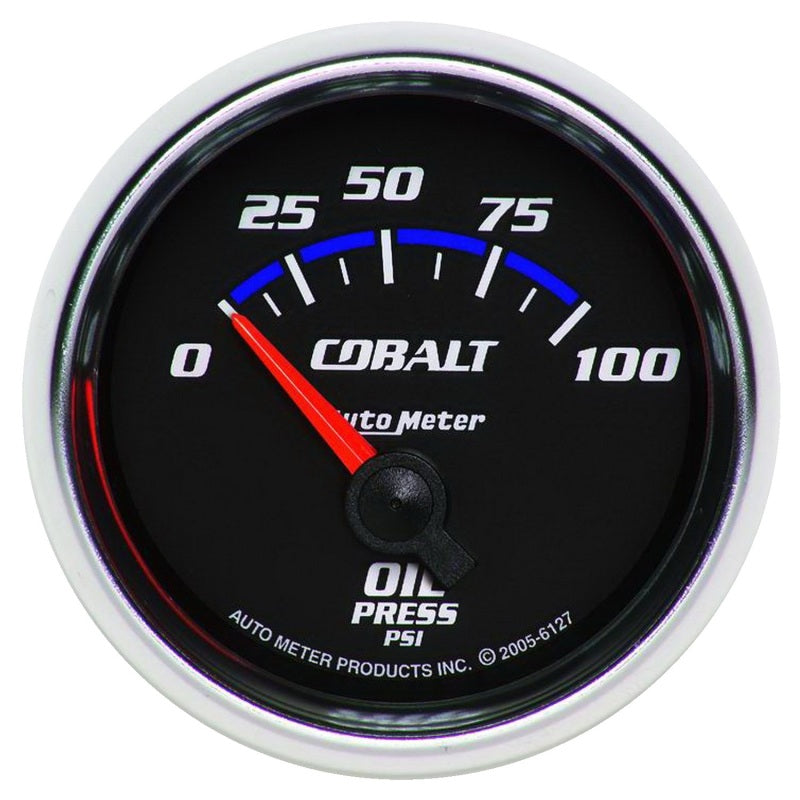 Autometer Cobalt 52mm 100 PSI Short Sweep Electric Oil Pressure Gauge - Racecraft Industries