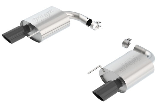 Borla S-Type Rear Section 15-17 Ford Mustang GT 5.0L V8 MT/AT 2.5in pipe 4in tip (Black Chrome) - Racecraft Industries