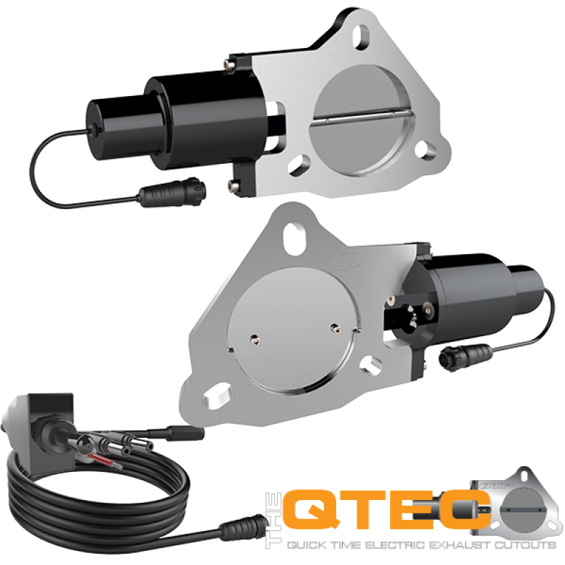 QTP 3in Bolt-On QTEC Dual Electric Cutout Valves - Pair - Racecraft Industries
