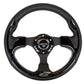 NRG Reinforced Steering Wheel (320mm) Blk w/Gloss Black Trim - Racecraft Industries