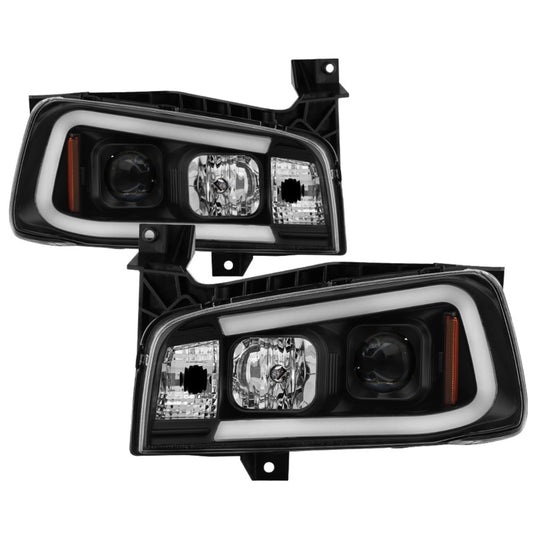 Spyder Dodge Charger 06-10 Projector Headlights - LED Light Bar - Black PRO-YD-DCH05V2-LB-BK - Racecraft Industries