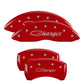 MGP 4 Caliper Covers Engraved Front & Rear Cursive/Charger Red finish silver ch - Racecraft Industries