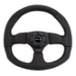 NRG Reinforced Steering Wheel (320mm Horizontal / 330mm Vertical) Leather w/Black Stitching - Racecraft Industries