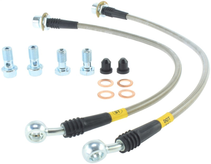 StopTech 94-02 Ford Mustang (Exc Cobra) / 03-04 Mustang Base & GT Stainless Steel Front Brake Lines - Racecraft Industries