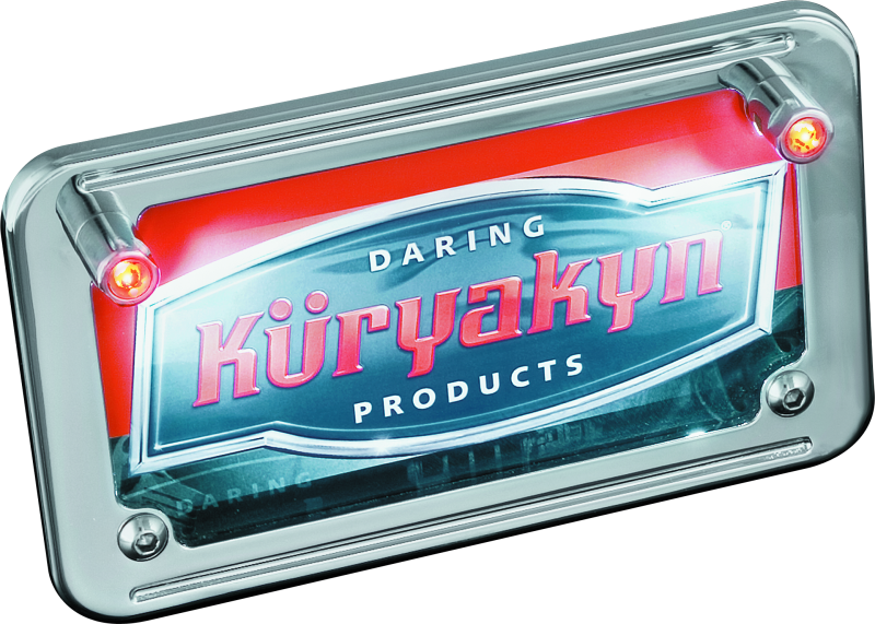 Kuryakyn LED License Plate Light With Red Accent Light Universal Chrome - Racecraft Industries