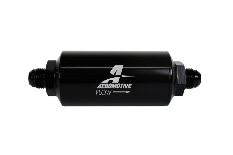 Aeromotive In-Line Filter - AN-08 size Male - 10 Micron Microglass Element - Bright-Dip Black - Racecraft Industries