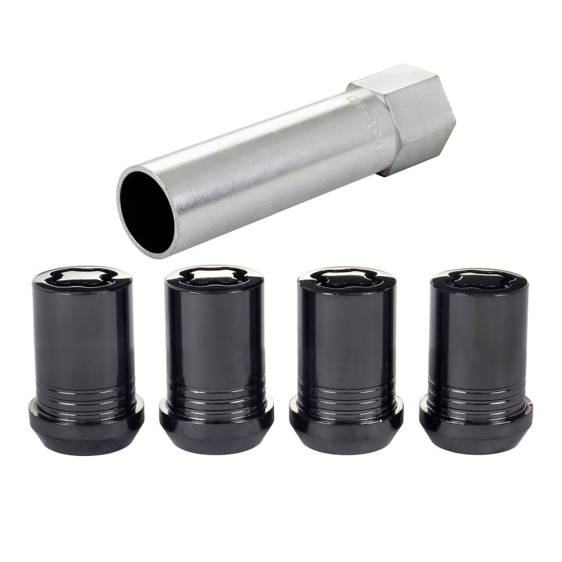 McGard Wheel Lock Nut Set - 4pk. (Tuner / Cone Seat) M12X1.5 / 13/16 Hex / 1.24in. Length - Black - Racecraft Industries