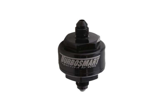Turbosmart Billet Turbo Oil Feed Filter w/44 Micron Pleated Disc -4AN Male Inlet - Black - Racecraft Industries