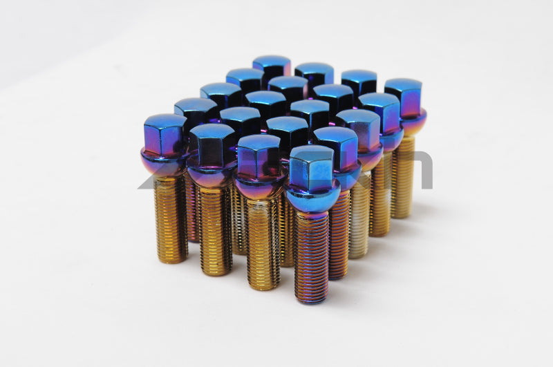 Wheel Mate Mevius Lug Bolt Set of 20 - Black 14x1.50 50mm Ball 14mm RAD - Racecraft Industries