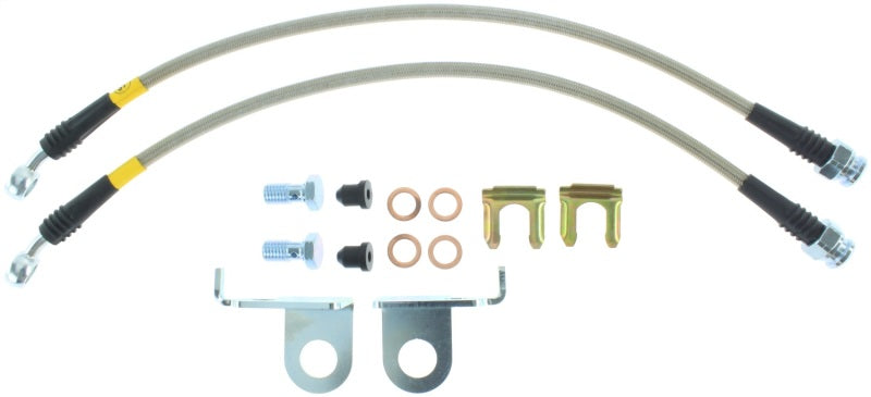 StopTech Stainless Steel Front Brake Lines 2015 Ford Mustang Base/V6/GT w/ 320mm & 352mm Front Discs - Racecraft Industries