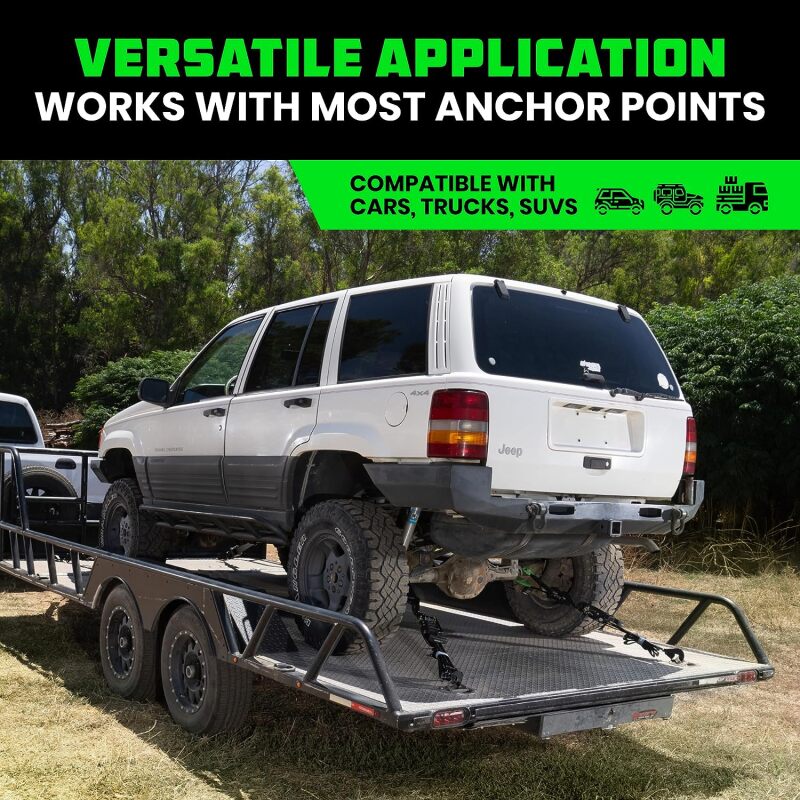 Rhino USA Heavy Duty Vehicle Tie Down Kit (Snap Hook) - Racecraft Industries