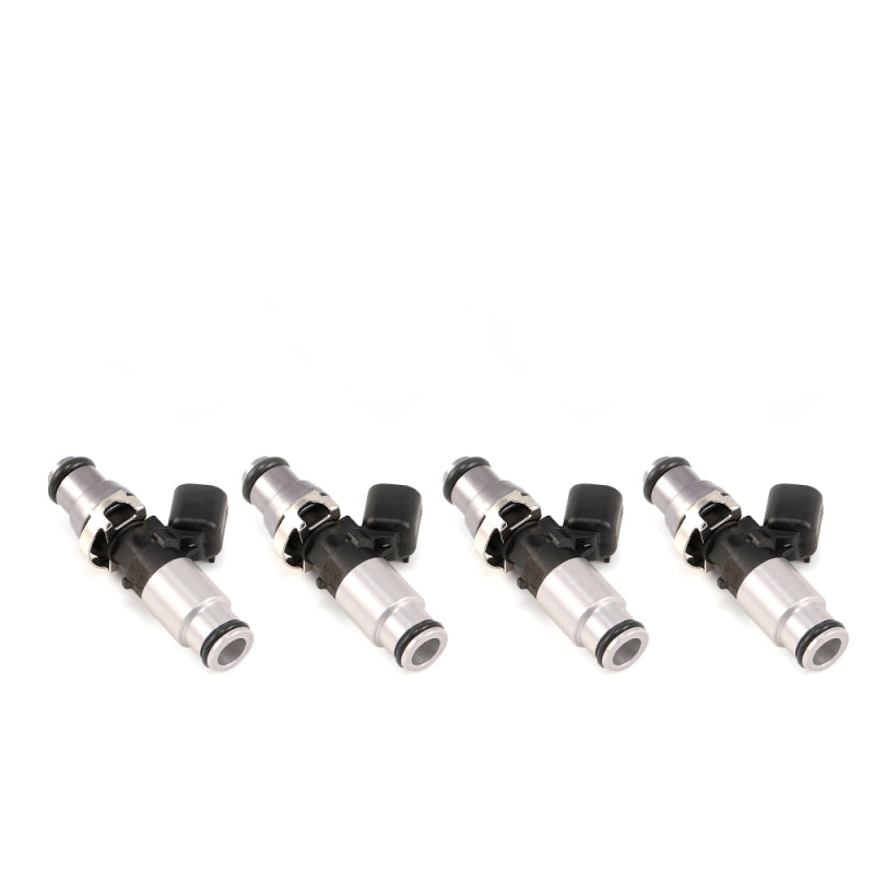 Injector Dynamics 1050X Injectors 14mm (Grey) Adaptor Top - (Silver) Bottom Adapter (Set of 4) - Racecraft Industries