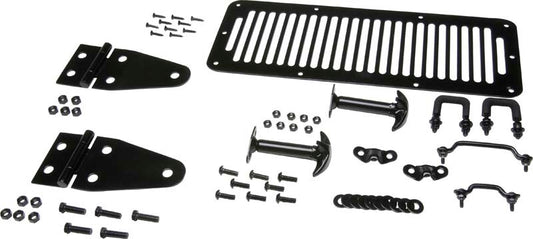 Kentrol 78-95 Jeep CJ/Wrangler YJ Hood Kit - Powdercoat Black - Racecraft Industries