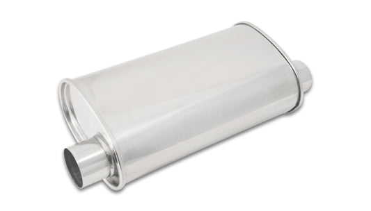 Vibrant StreetPower Oval Muffler 5in x 9in x 15in - 2.5in inlet/outlet (Offset-Offset Same Side) - Racecraft Industries