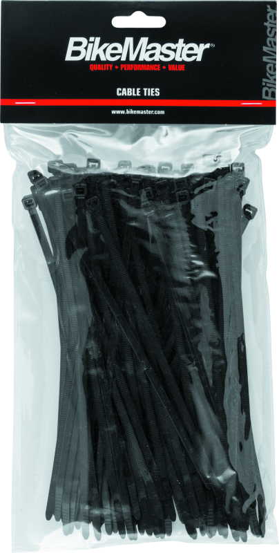 BikeMaster 7.5in Cable Ties (Pack of 100) - Black - Racecraft Industries