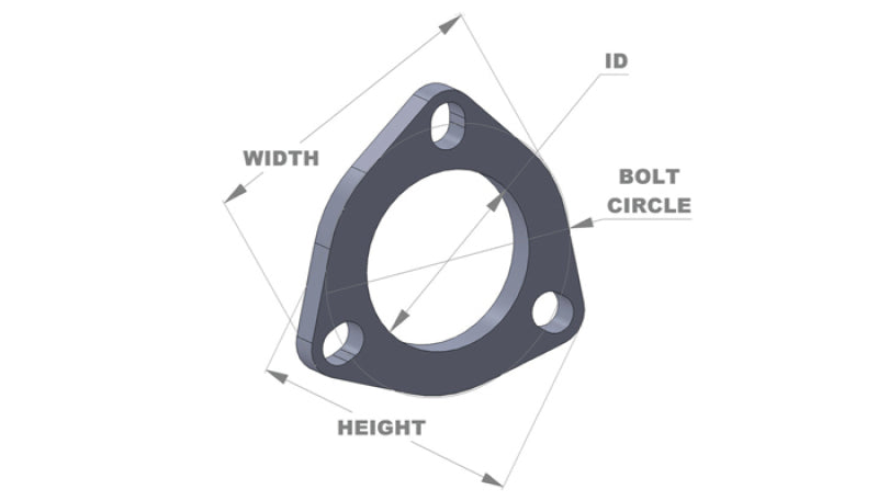 Vibrant 3-Bolt T304 SS Exhaust Flanges (3in I.D.) - 5 Flange Bulk Pack - Racecraft Industries