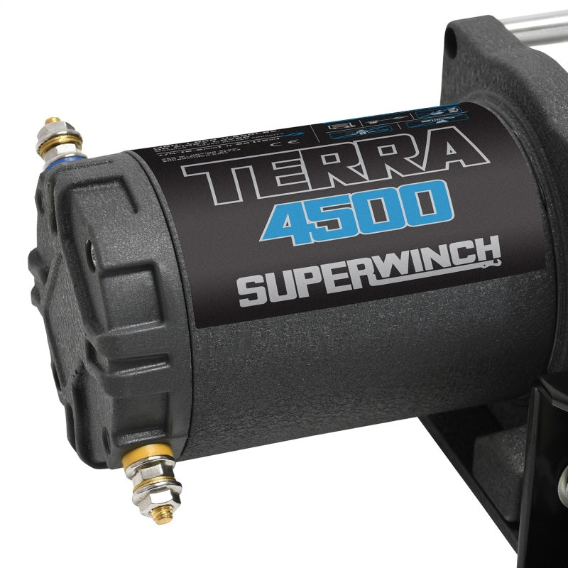 Superwinch 4500 LBS 12V DC 15/64in x 50ft Steel Rope Terra 4500 Winch - Gray Wrinkle - Racecraft Industries