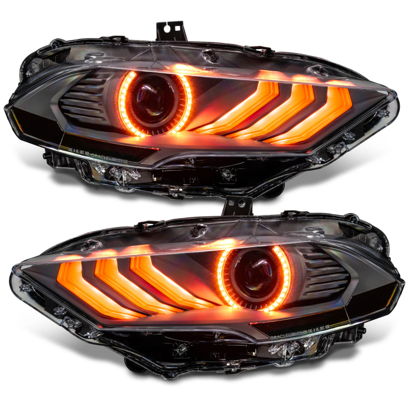 Oracle Lighting 18-23 Ford Mustang Dynamic ColorSHIFT LED Headlights - Black Series SEE WARRANTY - Racecraft Industries