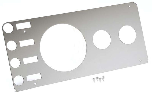 Kentrol 76-86 Jeep CJ Gauge Cover Without Radio Opening - Polished Silver - Racecraft Industries