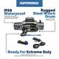 Superwinch 12000 LBS 12V DC 3/8in x 80ft Synthetic Rope SX 12000SR Winch - Graphite - Racecraft Industries
