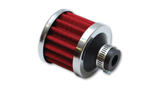 Vibrant Crankcase Breather Filter w/Chrome Cap 2 1/8in 55mm Cone ODx2 5/8in 68mm Tallx5/8in 15mm ID - Racecraft Industries