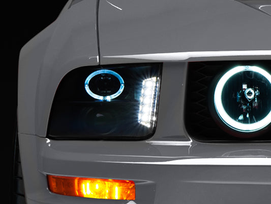 Raxiom 05-09 Ford Mustang w/ Halogen LED Halo Prjctr Headlights-Blk Hsng(Smoked Lens Exclude GT500) - Racecraft Industries