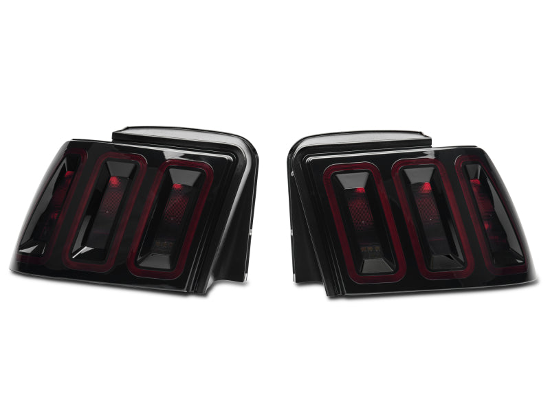 Raxiom 99-04 Ford Mustang Excluding 99-01 Cobra Icon LED Tail Lights- Black Housing (Smoked Lens) - Racecraft Industries