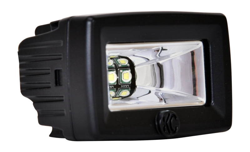 KC HiLiTES C-Series 2in. C2 LED Light 20w Area Flood Beam (Pair Pack System) - Black - Racecraft Industries