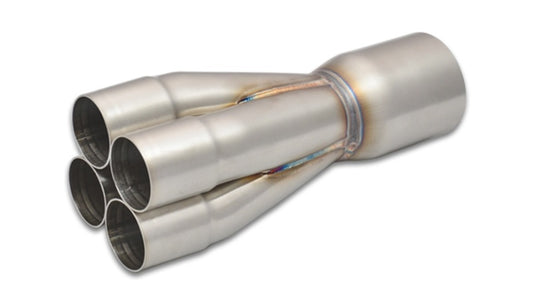 Vibrant 4-1 SS Merge Collectors (1-3/4in Inlet Slipover ID 2-1/2in Merge Outlet OD) Single Unit - Racecraft Industries